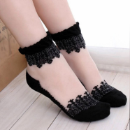 Thick Casual Socks Low Tube Lace Hollow Anti-Slip Sock Floor Socks For Women