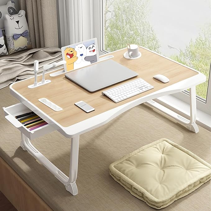Folding Baby Reading & Writing Desk with Storage Portable Laptop Table