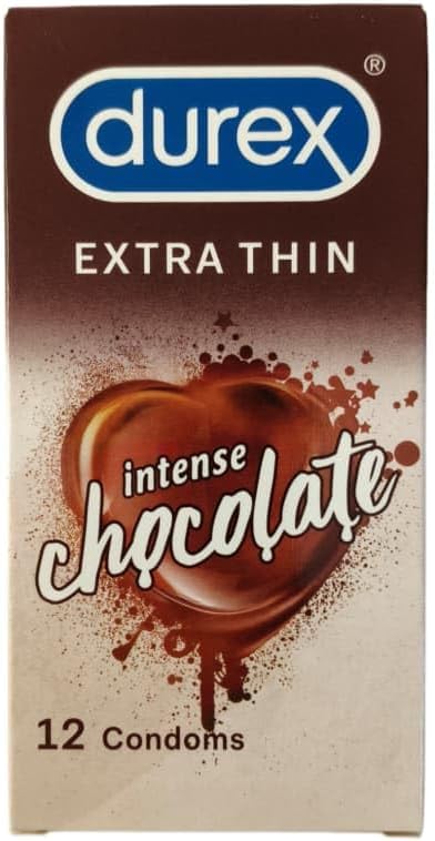 Durex Extra Thin Intense Chocolate Flavoured Condoms for Men - 12 count