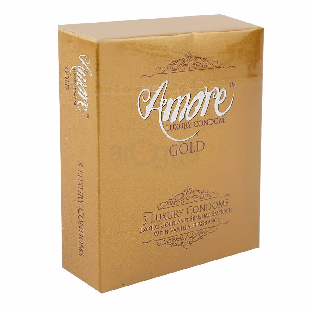 Amore Luxury Gold Condom 3 Pcs (1 Pack)