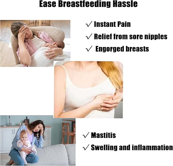 PandaEar 2 Pack Breast Therapy Pads for Breastfeeding, Hot & Cold Gel Packs – Reusable Breast Ice & Heat Pads for Nursing Comfort, Engorgement, Plugged Ducts & Postpartum Care