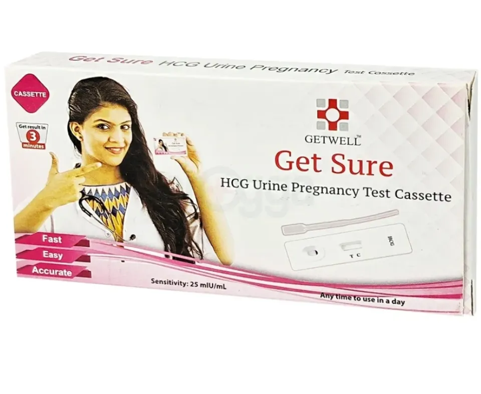 04Pc Get Sure Pregnancy Test Digital Cassette Device Kit / Urine HCG Check Strips
